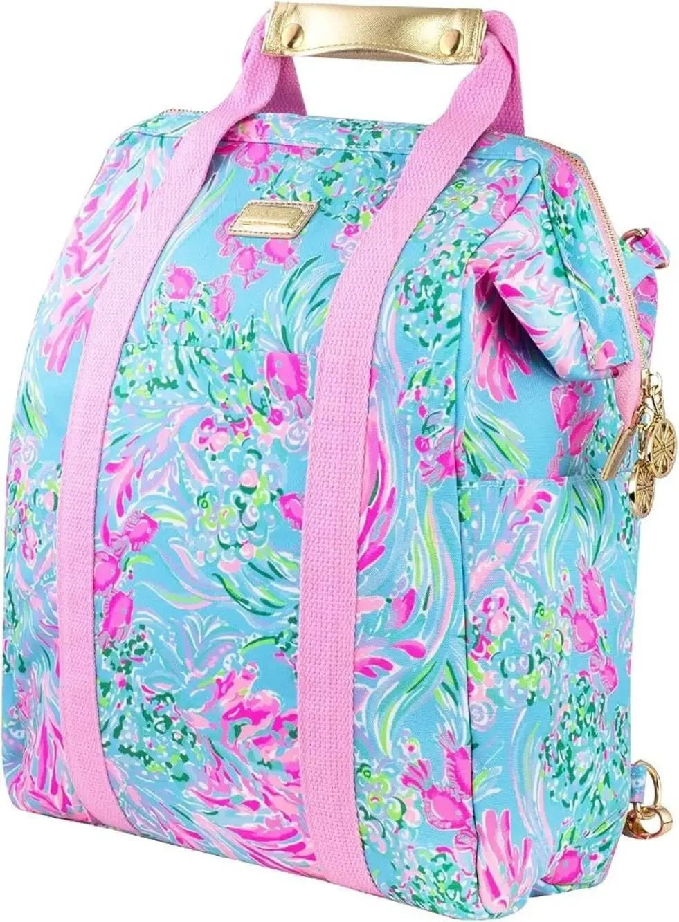 NWT Lilly Pulitzer Insulated Backpack Cooler in Pink Blue Floral